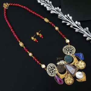 Ensemble de pendentifs et boucles d'oreilles en or multicolore Design Fusion Fine Jewelry - Product Image 1