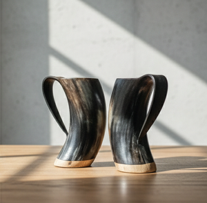 แก้วมักเขาควายฮอร์นเครื่องดื่มแตรธรรมชาติด้ามจับดีไซน์ทันสมัยสำหรับงานแต่งงานงานแฮนด์เมดเป็นมิตรกับสิ่งแวดล้อม - Product Image 5