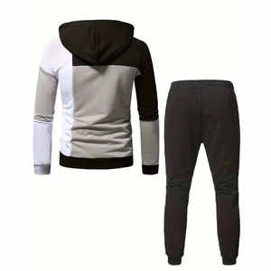 Conjunto de Sudadera y Pantalón Deportivo Personalizado para Hombre, Sudadera con Capucha de Paneles, Corte Regular, Traje Deportivo Informal para Correr, Chándal de Algodón para Hombre - Product Image 2