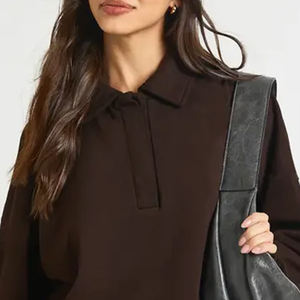 Sudadera de Algodón para Mujer con Mangas Largas para Compradores al por Mayor, Diseño de Alta Calidad con Tela Suave y Cuello Camisero - Product Image 2