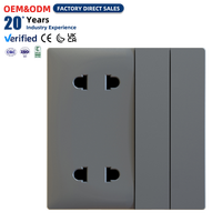 Prise murale combinée 4 gang 2 gang avec interrupteur et prise 2 broches pour bureau à domicile, fabrication OEM