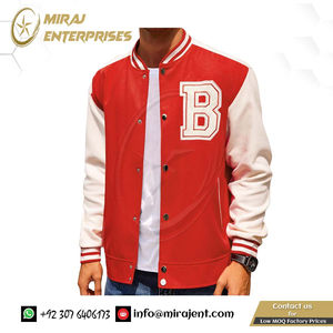 Blouson aviateur Letterman coupe-vent en laine mélangée pour homme Veste universitaire avec col à capuche et poche Veste de baseball légère - Product Image 2