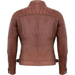 Veste en cuir matelassée pour femmes - Product Image 3