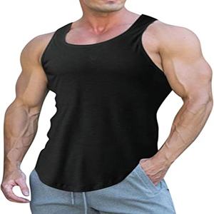 Hot Men's Gym Shirts Singlets 100% Ropa deportiva de algodón con impresión digital para Fitness - Product Image 1