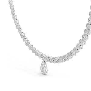 7.88 CT Lab Diamond Necklace with Pear Pendant Round Brilliant & Pear Cut 18KT, 14KT Gold Rose, Yellow, White Gold - Product Image 6