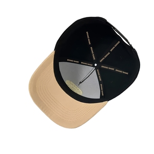 Custom 2-Tone Performance Golf Hat For Men 5-Panel Moisture-Wicking Baseball <b>Cap</b> With Custom Rubber PVC Logo <b>Snapback</b> Closure - Product Image 5