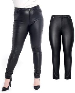 Jeggings taille haute personnalisés pour femmes, pantalon legging en similicuir avec poches, fabricant de tailles élégantes, fournisseurs d'usine - Product Image 5