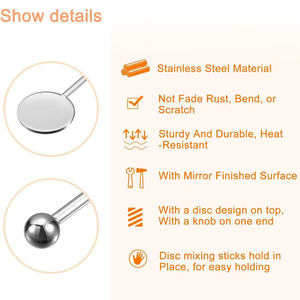 Fabricante al por mayor de acero inoxidable bebida Swizzle Stick bebida oro cóctel agitadores para batidos - Product Image 4