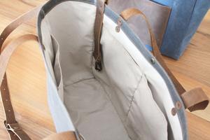 Nouvelle mode Sac fourre-tout en toile de coton à bandoulière avec logo personnalisé de grande capacité Offre Spéciale avec poignées et sangle en cuir LCTG-0092E - Product Image 5