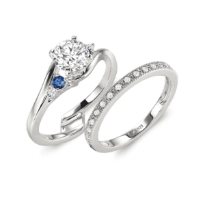 Ensemble de bagues de mariage Jeulia Interlocking Twist à coupe ronde, 2 pièces, bijoux de mariage - Product Image 1