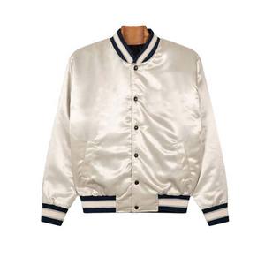 Vente en gros de vestes de baseball en satin avec design personnalisé logo personnalisé pour hommes blouson d'université brodé avec revêtement en vente - Product Image 5