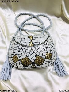 Handcrafted Designer Metal Mosaic Ladies <b>Clutch</b> <b>Bag</b> | Handmade Evening Multicolor Ladies Mosaic <b>Clutch</b> <b>Bag</b> - Product Image 4