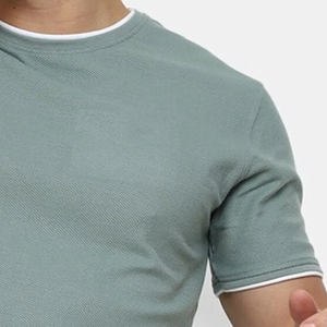 100% Cotton Men's Formal Solid T-Shirt with Custom <b>Logo</b> Regular Fit Light Weight Short Sleeve Soft Knitted Fabric - Product Image 3