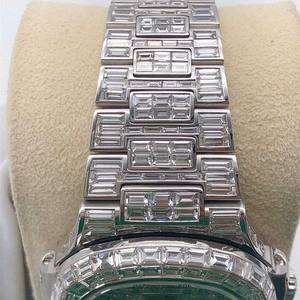 นาฬิกาข้อมือผู้ชายสไตล์ฮิปฮอป ประดับเพชรโมอิสซาไนต์ทรงบาแกตต์ VVS ระดับพรีเมียม พร้อมกลไกอัตโนมัติ ผลิตจากอินเดีย - Product Image 5