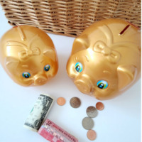 [ALS] Tirelire en forme de cochon doré, symbole de la chance et de la richesse, boîte de rangement décorative, tirelire en forme de cochon doré XXL