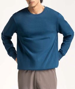 สเวตเชิ้ตสำหรับผู้ชายคอกลมแบบเรียบคอกลมแบบลำลองรุ่นเฮฟวีเวตผ้าฝ้าย100% ทรงพอดีตัวปกติผลิตจากโรงงาน OEM - Product Image 3