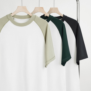 เสื้อยืดครอปสีดำและสีขาวโอเวอร์ไซส์300ก. น้ำหนักมากเสื้อยืด100% สำหรับผู้ชายจัดส่งแบบ DP โลโก้ออกแบบได้ตามต้องการ - Product Image 1