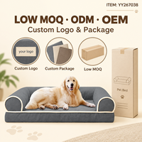 Lit orthopédique pour chien Yangyang, rembourrage en éponge, suède respirant, lavable, matelas pour animaux de compagnie toutes saisons pour chiens, chats, petits animaux