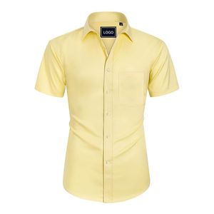 Camisa de vestir de negocios para hombre de alta calidad 100% algodón de secado rápido ecológico transpirable logotipo personalizado al por mayor - Product Image 1