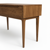 Table console moderne ronde en chêne massif/caoutchouc écologique/MDF avec 2 tiroirs pour le salon et la salle à manger