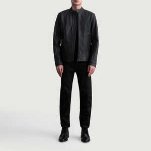 Chaqueta de invierno para hombre de diseño superior con cuello levantado manga completa 100% cuero de alta calidad personalizable precio razonable - Product Image 3