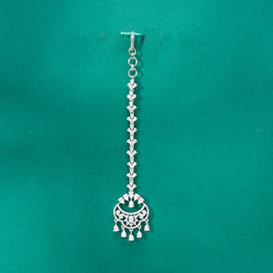 Cz Classic Maang Tikka con Mehndi de dos tonos Mayorista y joyería de la frente del fabricante Chapado en rodio - Product Image 3