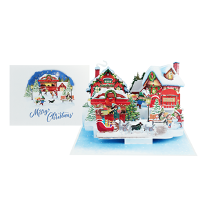 2024 artisanat 3D Pop-up carte de noël 15x20cm mariage merci enveloppe de voeux papier artisanat cadeau pour mariages noël - Product Image 4