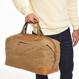 Customized Personalized Luxury Sport Duffel Waxed Canvas Weekender <b>Bag</b> Large Capacity Durable Lightweight - Product Image 5