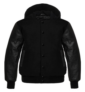 Veste de baseball à capuche pour hommes Varsity Lettermen avec manches en cuir blanc veste d'hiver au prix de gros OEM Hot - Product Image 3