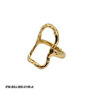 Handmade Organic Brass Statement <b>Ring</b> Abstract Open Form <b>Adjustable</b> <b>Ring</b> Minimal Sculptural Jewelry - Product Image 1