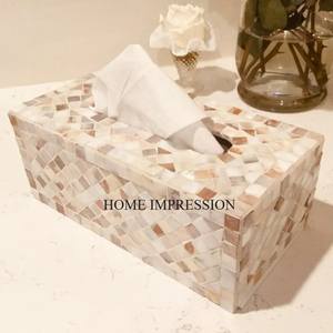 Cubierta de caja de pañuelos hecha a mano, incrustaciones de resina de mármol cuadrado con incrustaciones de fregona para restaurante y uso de regalo de Hotel, uso doméstico hecho a mano - Product Image 6