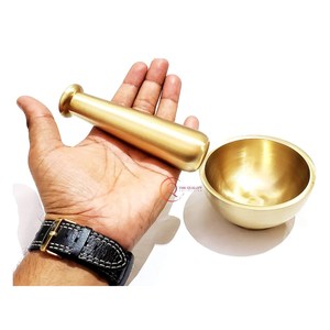 Vente chaude en laiton métal mortier et pilon ustensiles de cuisine utiliser épices et herbes broyeur utiliser une bonne qualité mortier et pilon prix bon marché - Product Image 2