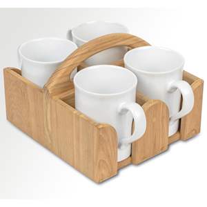 Juego de Bandejas para Tazas de Madera, Ecológico, Sostenible, Organizador de Bebidas de Madera, Presentación Elegante para Mesa, Estilo Contemporáneo - Product Image 2
