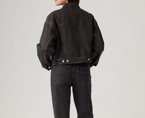 Chaqueta vaquera de camuflaje y bordado para mujer, impermeable, transpirable, OEM, con bolsillos, cuello de botón, manga larga, ropa de abrigo recortada - Product Image 3