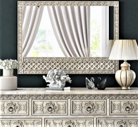Commode de luxe à 11 tiroirs en teck massif avec miroir, faite à la main, écologique, durable, ensemble de meubles de chambre traditionnels pour hôtel et maison
