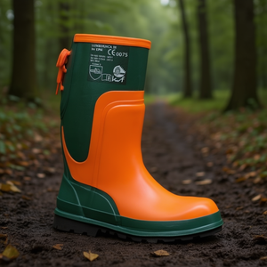 Botas de Seguridad Elm Talla 44 Color Oliva/Naranja para Silvicultura, Guantes de Jardinería de Caucho Natural y Equipo de Protección - Product Image 3