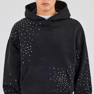 Nouveauté : sweats à capuche pour hommes avec strass, vente en ligne, sweats à capuche avec strass sur mesure, vente en gros, meilleure qualité à bas prix - Product Image 4