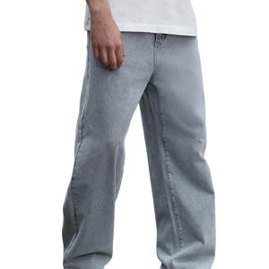Pantalon en jean oversize pour homme en tissu respirant, style urbain, haute qualité, prix de gros - Product Image 1