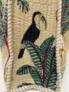 Bolsa de algodón acolchada hecha a mano con estampado Floral para compras, bolsa de viaje para la playa, tela suave lavable, tela artesanal Jaipur sanganeri - Product Image 2