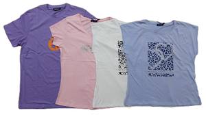 Camiseta de algodón para mujer, moda de verano para ropa informal, cuello redondo transpirable y que absorbe el sudor - Product Image 4