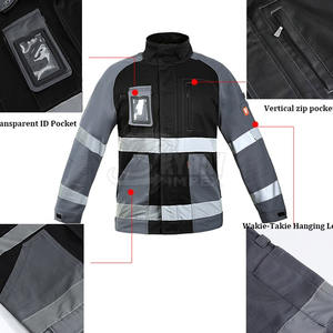 Veste d'hiver réfléchissante détachable Protection de sécurité Vêtements de travail imperméables avec multi-poches - Product Image 6