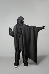 Abaya deux pièces avec logo personnalisé, silhouette droite modeste, facile à exporter vers tous les pays Vente en gros directe du fabricant - Product Image 2