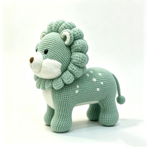 Peluche lion au crochet personnalisée, lion amigurumi, animal en peluche tricoté à la main, lion en peluche doux au crochet, peluche sûre pour bébé - Product Image 2