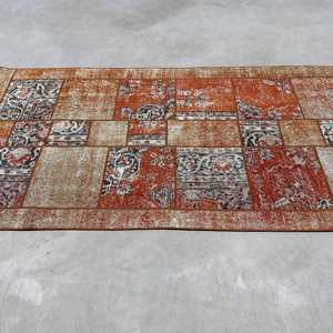Alfombra Vintage de 3.6x7.6 pies, Alfombra Turca, Alfombra Marroquí de Lana Naranja - Product Image 4