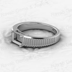 Anillo de Plata de Ley 925 Sólida de Alta Calidad con Engaste Octogonal de 7x5mm para Resina de Leche Materna, Joyería de Recuerdo - Product Image 5