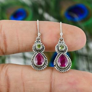 Boucles d'oreilles pendantes tendance en argent sterling 925 plaqué platine, turquoise faite à la main, bijoux de mode pour femmes, cadeau de mariage - Product Image 2