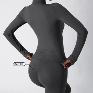 Conjunto Deportivo para Mujer Talla Grande, Ropa Deportiva Activa para Gimnasio, Fitness, Yoga, Chaqueta Ecológica Transpirable de Spandex/Nailon Reversible - Product Image 6