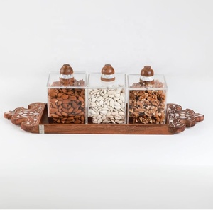 Unique Handmade Mother of Pearl Inlaid Serving Tray with <b>Oud</b> <b>Burner</b> and Box High Quality Craft From India for Home Decoration - Product Image 3