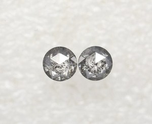 2ชิ้นเกลือธรรมชาติและพริกไทยดอกกุหลาบกลมสีเทาตัดเพชรหลวม6mm-1.68กะรัตคู่ - Product Image 6