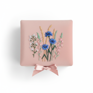 Boîte de rangement à bijoux portable avec fermeture éclair, couleur personnalisée, broderie à la main en coton, personnalisable, organisateur de colliers et de boucles d'oreilles promotionnel - Product Image 1